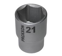 PROXXON 2223420 - Vaso corto hex 1/2" 21 mm