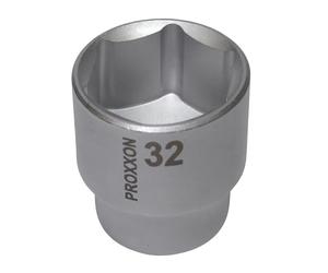 PROXXON 2223430 - Douille courte Hexagonale 1/2 "32 mm, Argent/Vert