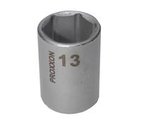 Proxxon Douille à cliquet courte 2223728 1/4 pouce 13 mm 6 pans L 32,5 mm Blister Argent/Vert