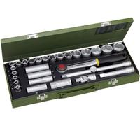 PROXXON 23000 Coffret clés à douille 29 pièces 1/2" argent/vert