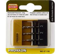Proxxon 27116 Jeu de fraises à queue en carbure monobloc, jeu de 3 pièces