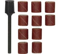 Proxxon 28980 Cylindre de ponçage 10mm avec 10 bandes de ponçage, rouge/noir