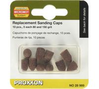 Proxxon 28989 Capuchons de ponçage de rechange, 5 de chaque K80+150, rouge rouille