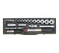 Proxxon Industrial Jeu de clés à douille métrique 1/4 (6.3 mm), 1/2 (12.5 mm)