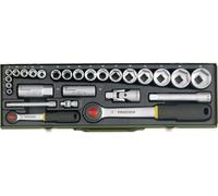 Proxxon Industrial Jeu de clés à douille métrique 1/4 (6.3 mm), 1/2 (12.5 mm) 27 pièces 23020