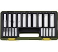 Proxxon Jeu de clés à douille 1/2 (12.5 mm), 1/4 (6.3 mm) 20 pièces 23292