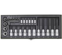 Proxxon Jeu de clés à douille 1/2 (12.5 mm), 1/4 (6.3 mm) 29 pièces 23103