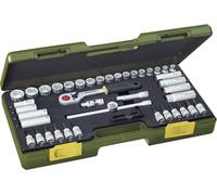 Proxxon Jeu de clés à douilles, jeu compact avec cliquet réversible 3/8", 47 pièces