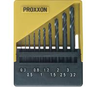 Proxxon Micromot 28 874 HSS Jeu de forets pour le métal 10 pièces 0.3 mm, 0.5 mm, 0.8 mm, 1 mm, 1.2 mm, 1.5 mm, 2 mm, 2.5 mm
