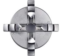 Proxxon 24158 Mandrin rotatif à 4 mâchoires centré passionnant pour tour fin FD 150/E, plage de serrage des mâchoires d'inversion intérieures Ø 1-20 mm, diamètre extérieur 20-50 mm