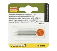 PROXXON Meule sur tige diamantée, tige Ø 2,35 mm 2x forme sphérique,