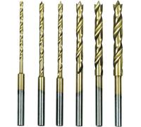 Proxxon Micromot 28 876 HSS Jeu de forets pour le métal 6 pièces 1.5 mm, 2 mm, 2.5 mm, 3 mm, 3.5 mm, 4 mm TiN tige cylindrique