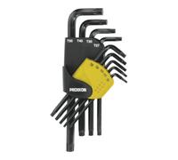 Proxxon Industrial 6 pans intérieurs (TX) Jeu de clés mâles coudées T 8, T 10, T 15, T 20, T 25, T 27, T 30, T 40, T 50 9 pièces
