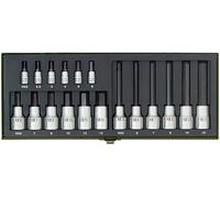 Proxxon – Jeu de douilles-embouts 2223100 – 6 pans intérieurs 1/2+1/4 – 18 pièces