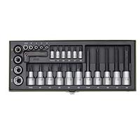 Proxxon Torx 23103 Jeu de 29 douilles 6,3 mm (1/4") et 12,5 mm (12,5 mm) dans un coffret en métal