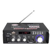 PROZOR Amplificateur Audio Stéréo Bluetooth 300W + 300W Mini Amplificateur Audio Numérique HiFi Musique SD USB FM 12V / 220V avec Télécommande IR