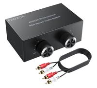 PROZOR Commutateur Audio Bidirectionnel 4x2/2x4 - sans Alimentation & Bouton Off - Boîtier Métallique avec Connecteurs Dorés pour Systèmes Audio