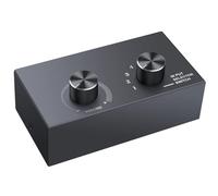 PROZOR Commutateur Audio RCA Bidirectionnel 6x1/1x6 sans Alimentation - Sélecteur Multisource Volume Contrôle pour Ampli Home Cinéma