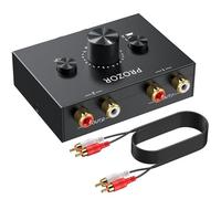 PROZOR Commutateur Audio Stéréo Bidirectionnel R/L 2-en-1/1-en-2 - Bouton Muet Volume sans Alimentation pour Home Cinéma Studio