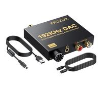 PROZOR Convertisseur Audio DAC 192kHz Compatible Dolby AC-3 DTS 5.1CH Décodeur Optique/Coaxial vers RCA 3.5mm avec Volume