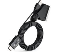 PROZOR Convertisseur péritel vers HDMI 1080p avec commutateur de rapport | Adaptateur péritel vers HDMI avec câble intégré de 1,5 m, prise HDMI, alimentation USB, Plug and Play