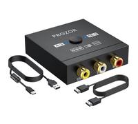 PROZOR Convertisseur RCA vers HDMI 1080P Adaptateur AV pour Wii/PS2/PS1/N64 Switch 4:3/16:9 Câble HDMI Inclus Idéal Jeux Rétro et DVD