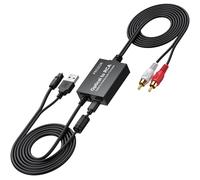 PROZOR Convertisseur SPDIF vers RCA avec Amplificateur Intégré Optique vers L/R 192kHz/24bit & Câble 2.1m Intégré Plug and Play pour TV/Home Cinéma (Optique vers RCA)