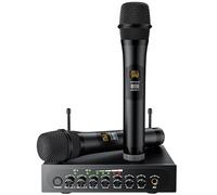 PROZOR Micro sans Fil Bluetooth 4.2 Microphone Karaoké sans Fil UHF Professional Bluetooth Aigus Echo Bass Système de Microphone Portable avec 6,35 mm/RCA Audio Câble pour Mariage Fête DJ Église