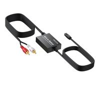 PROZOR Optique vers RCA Câble SPDIF vers G/D 48 kHz Convertisseur Intégré Amplificateur Audio Adaptateur Audio RCA L/R avec Câble Optique TV Box Ampli Lecteurs CD