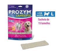 PROZYM Lamelles pour Chiens - Soin Dentaire à mâcher N°1 chez Les vétérinaires Haleine fraîche Anti-tartre Anti-Plaque Gencives saines. Taille L chiens (+25kg) 15 lamelles Bâtonnet(S) 1 pc(s)