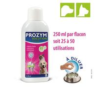 PROZYM - Solution Dentaire à diluer pour Chiens et Chats N°1 chez Les vétérinaires Haleine fraîche Anti-tartre Anti-Plaque Gencives saines- 250ml Orale 250 ml