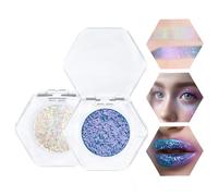 Prreal 2PCS Chameleon Eyeshadow Glitter, Multichrome Shimmer Highlighter Eyeshadows, Highly Pigmented Metallic Eyeshadow Palette, Long-lasting Eye Makeup(01+03)