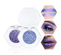 Prreal 2PCS Chameleon Eyeshadow Glitter, Multichrome Shimmer Highlighter Eyeshadows, Highly Pigmented Metallic Eyeshadow Palette, Long-lasting Eye Makeup(03+06)