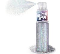 Prreal Argent Spray Pailleté Corps, Visage Cheveux Maquillage illuminateur Brillant pour Vêtements, Accessoire Scintillant Concert Halloween Carnaval,01