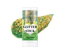 Prreal Bâton à paillettes pour le corps, maquillage en gel pailleté pour le visage, holographique, paillettes, sirène, tenue rave, accessoires de festival, vert laser