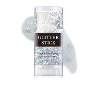 Prreal Body Glitter, Face Glitter Cream Chunky Glitter Stick for Hair Nail,Body Glitter Stick Sparkling Mermaid Sequins, Holographic Glitter Festival Rave Accessories Stage Christmas Makeup (White)