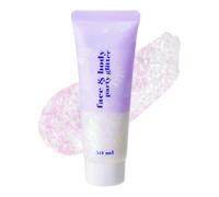 Prreal Body Glitter Gel 50ml, Mermaid Sequins Chunky Glitter Liquid Kit, Long-Lasting Glitters Powder for Festival Masquerade Birthday Makeup #Iridescent