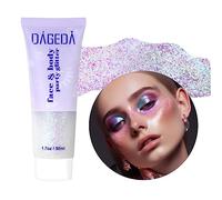 Prreal Body Glitter Gel 50ml, Paillettes de visage, Body Gel paillettes Shimmer liquide fard à paupières, Paillettes Chunky Holographique Laser poudre Festival Glitter(014 Pink)