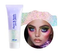Prreal Body Glitter Gel 50ml, Paillettes de visage, Body Gel paillettes Shimmer liquide fard à paupières, Paillettes Chunky Holographique Laser poudre Festival Glitter(012 Phantom Pink)