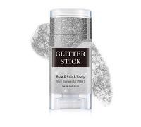 Prreal Body Glitter, Mermaid Sequins for Body Face, Sparkling Stick, Holographic Glitter for Hair Lips Nails, Festival Rave Accessories, Stage & Christmas Makeup (Silver)