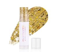Prreal Body Glitter, Mermaid Sequins Glitter Stick, Chunky Holographic Festival Glitters Face Paint, Eyeshadow Body Shimmer for Rave Accessories Halloween Makeup, 02 Gold