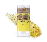 Prreal Body Glitter,Mermaid Sequins Glitter Stick Face Sparkling,Chunky Holographic Hair Gliter,Lips Nails Festival Rave Halloween Makeup, 03 Gold