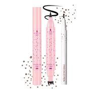 Prreal Eyeliner Freckle Pen 2 en 1, 2 tampons Freckle et eye-liner liquide noir, maquillage naturel réaliste Freckles, stylo à points doux, Magic Faux Freckles Waterproof Longlasting, marron foncé