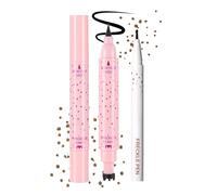 Prreal Eyeliner Freckle Pen 2 en 1, 2 tampons Freckle et eye-liner liquide noir, maquillage naturel réaliste Freckles, stylo à points doux, Magic Faux Freckles Waterproof Longlasting, marron moyen