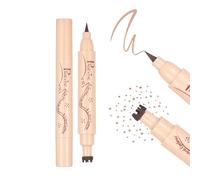 Prreal Eyeliner Freckle Pen 2 en 1 Freckle Stamp and Liquid Eyeliner Waterproof Natural Lifelike Freckles Makeup Soft Dot Pen Faux Freckles Makeup Light Brown