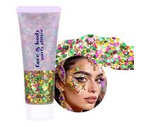 Prreal Gel à paillettes pour le corps, accessoires de fête holographique pour le visage, paillettes épaisses, pour les yeux des cheveux, poudre laser cosmétique, carnaval, festival, maquillage, #16