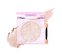 Prreal Glitter Eyeshadow, Shimmering Diamond Eyeshadow Palette with Brush Applicator, Waterproof Eye Shadows Powder Highlighter Face Makeup Palette#01 Light Gold