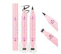 Prreal Lot de 2 stylos eyeliner Freckle 2 en 1 avec tampon Freckle et eye-liner liquide noir, waterproof, maquillage naturel réaliste Freckles Soft Sopt Pen Magic Fake Freckles, 01 marron clair + 02