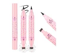 Prreal Lot de 2 stylos eyeliner Freckle 2 en 1 Freckle Stamp and Black Liquid Eyeliner Waterproof Natural Lifelike Freckles Makeup Soft Sopt Pen Magic Faux Freckles 01 Marron clair + 03 Marron foncé