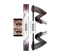 Prreal Mascara à double tête, imperméable, noir et marron, 3D Curling Long Eyelashes Iron Volume & Length Mascaras, Non-Clumping, Longlasting, Fullness and Defined Eye Makeup